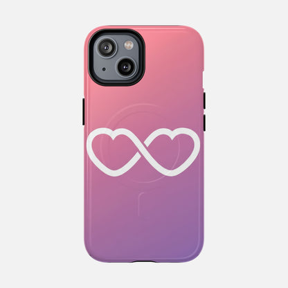 Infinity Heart With Pink Gradient iPhone Case — Tough Magnetic | MagSafe Compatible