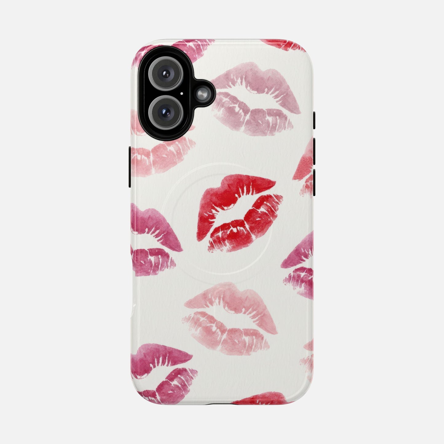 Pink Kiss Print iPhone Case — Tough Magnetic | MagSafe Compatible