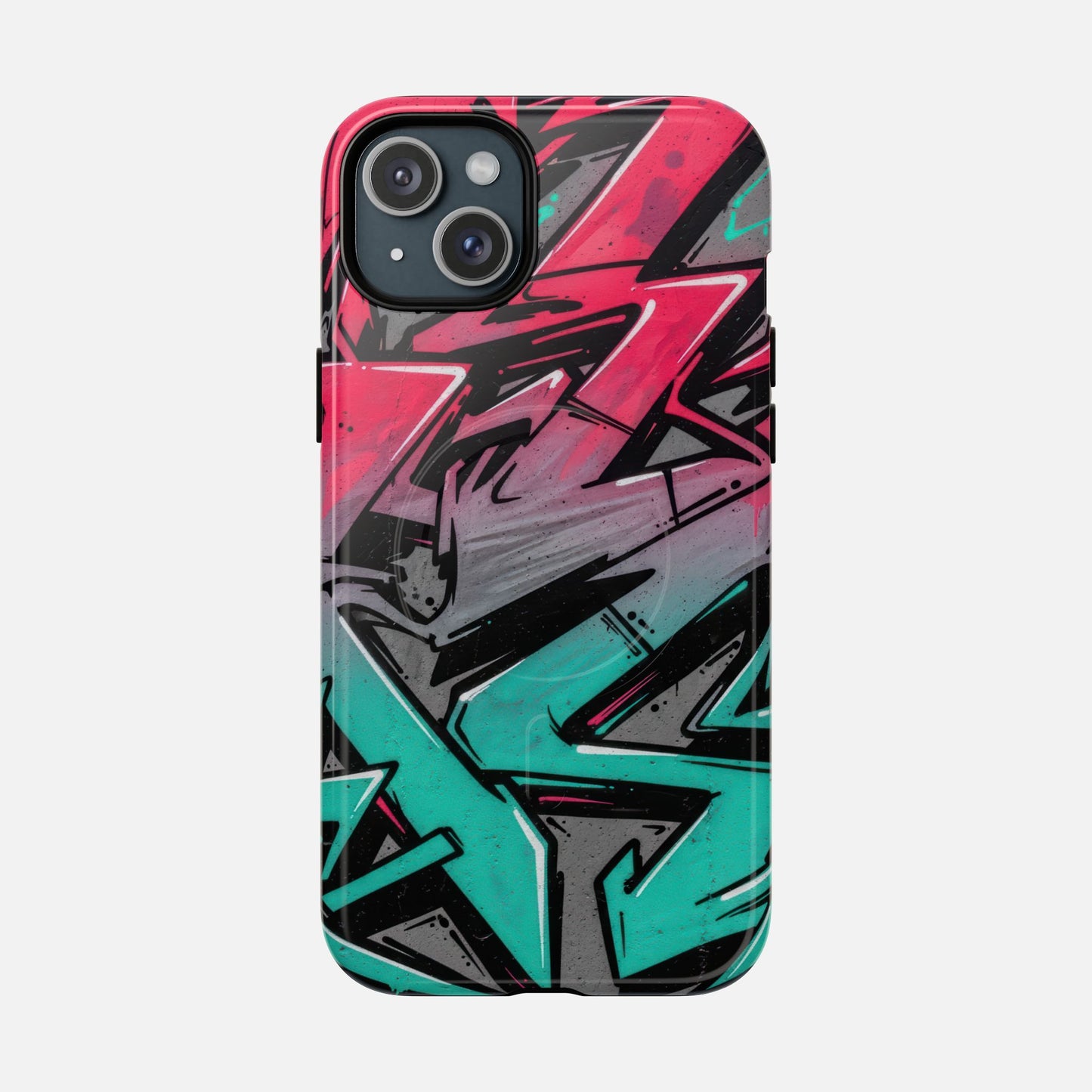 Graffiti Street Art Tough Magnetic Phone Case iPhone 15 Plus Glossy Phone Case
