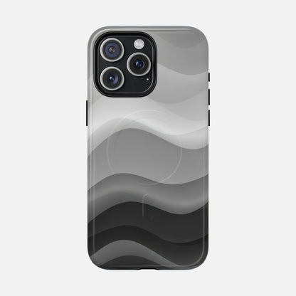Monochrome Wave iPhone Case — Tough Magnetic | MagSafe Compatible