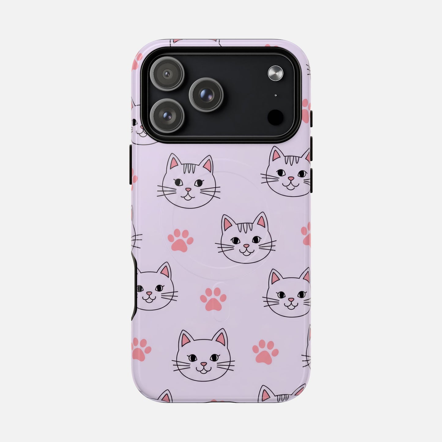 Cute Pink Cat Paw iPhone Case — Tough Magnetic | MagSafe Compatible