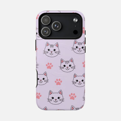 Cute Pink Cat Paw iPhone Case — Tough Magnetic | MagSafe Compatible
