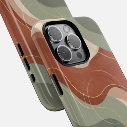 Abstract Earth Tone iPhone Case — Tough Magnetic | MagSafe Compatible