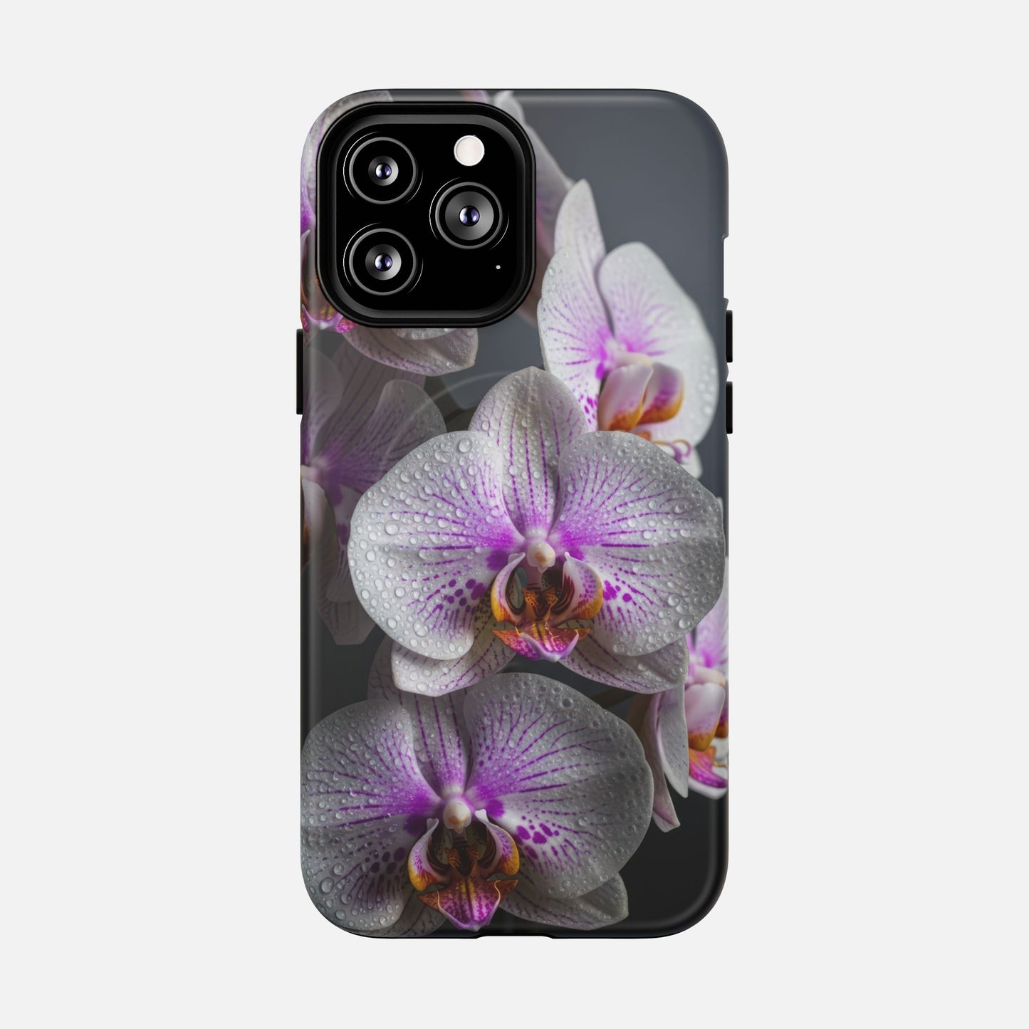 Orchid Bloom Tough Magnetic Phone Case — Waterdrop Floral Protection iPhone 13 Pro Max Matte Phone Case