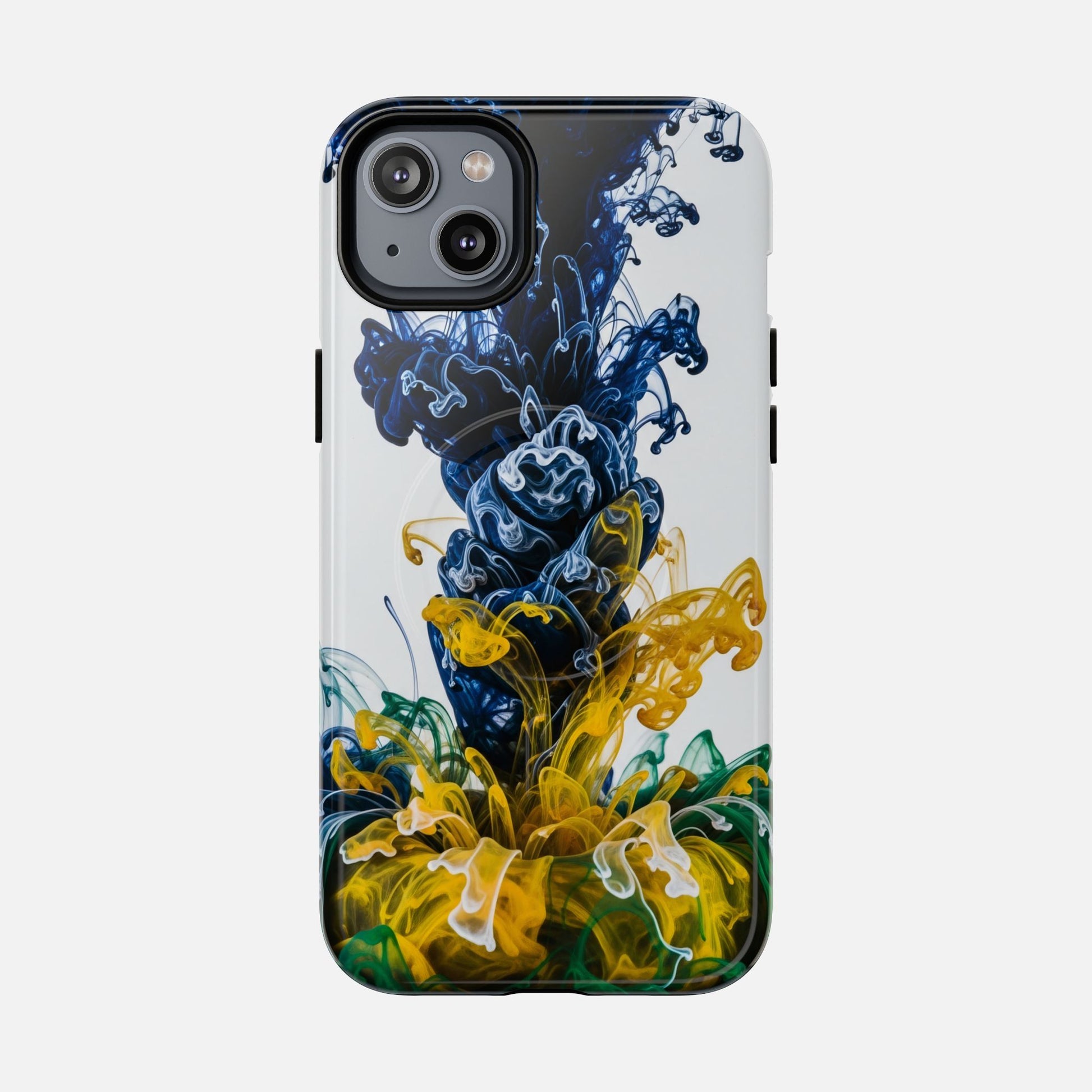Abstract Ink Splash Tough Magnetic Phone Case iPhone 14 Plus Glossy Phone Case
