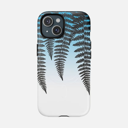Fern Silhouette With Blue Ombre iPhone Case — Tough Magnetic | MagSafe Compatible