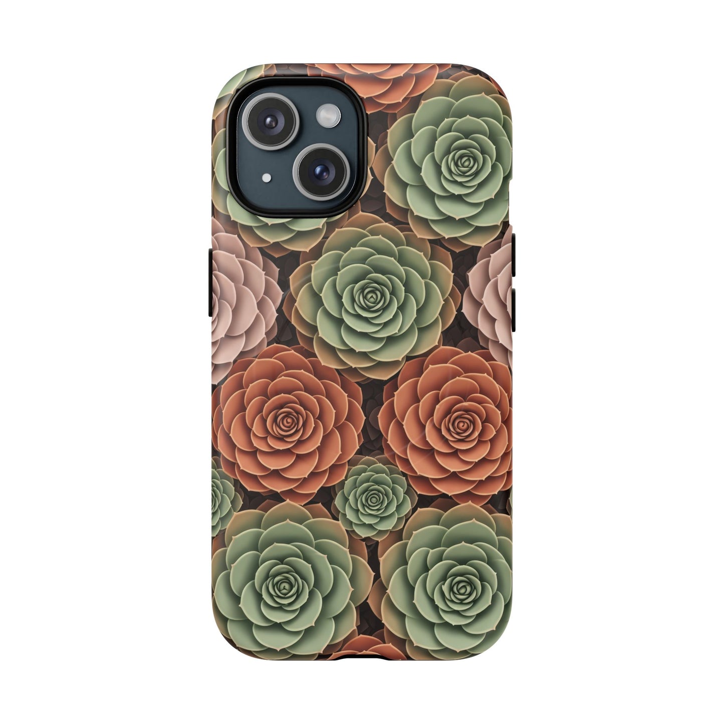 Magnetic Tough Case — Autumn Succulent Floral Phone Cover iPhone 15 Matte Phone Case