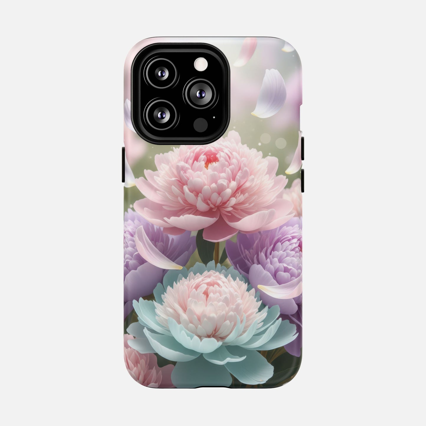 Floral Peony Tough Magnetic Phone Case — Pastel Peony Garden Protective Cover iPhone 13 Pro Matte Phone Case