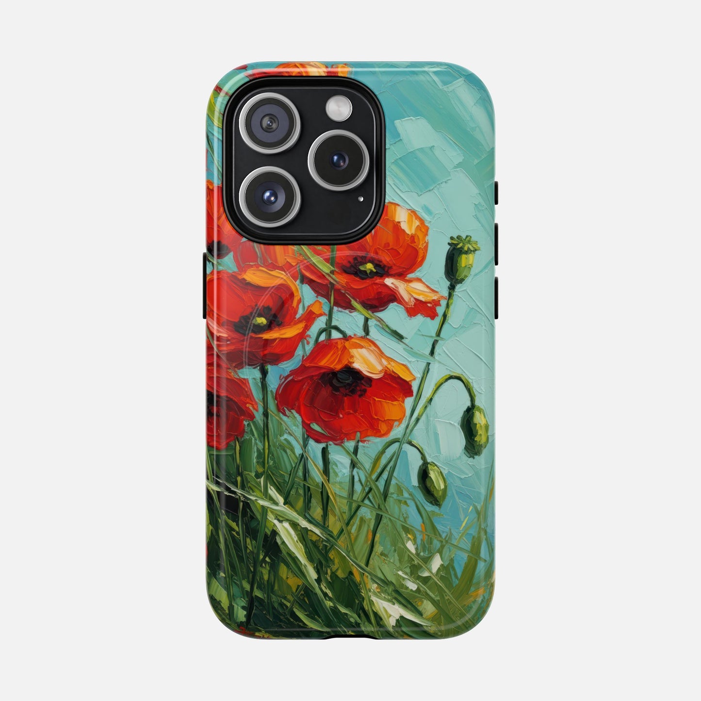 Poppy Field Tough Magnetic Phone Case iPhone 15 Pro Glossy Phone Case