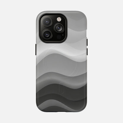 Monochrome Wave iPhone Case — Tough Magnetic | MagSafe Compatible