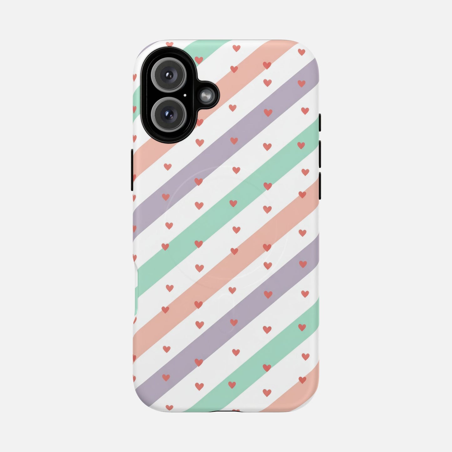 Valentine Pastel Stripes iPhone Case — Tough Magnetic | MagSafe Compatible