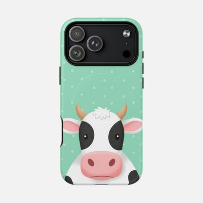 Cow Cartoon iPhone Case — Tough Magnetic | MagSafe Compatible