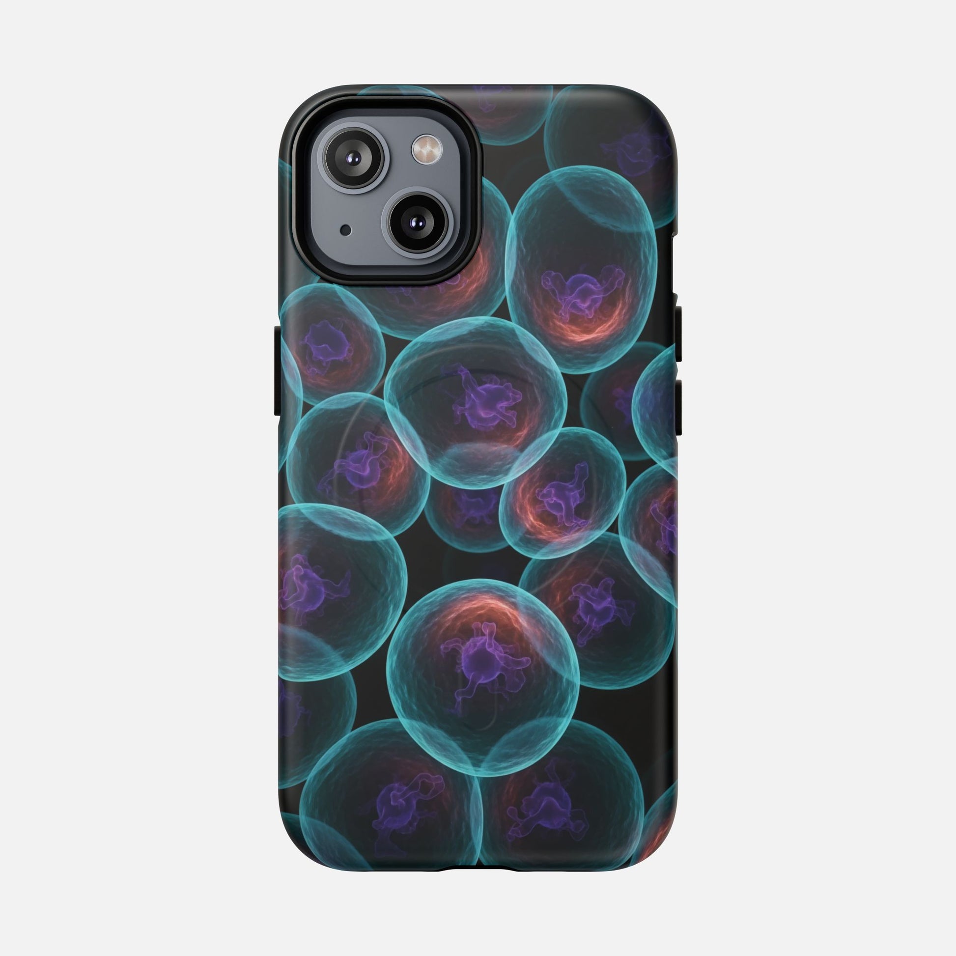 Abstract Neon Bubbles Magnetic Phone Case — Protective Tough Magnetic iPhone Cover iPhone 14 Matte Phone Case