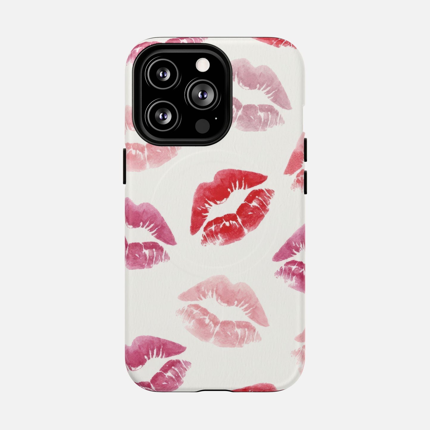 Pink Kiss Print iPhone Case — Tough Magnetic | MagSafe Compatible