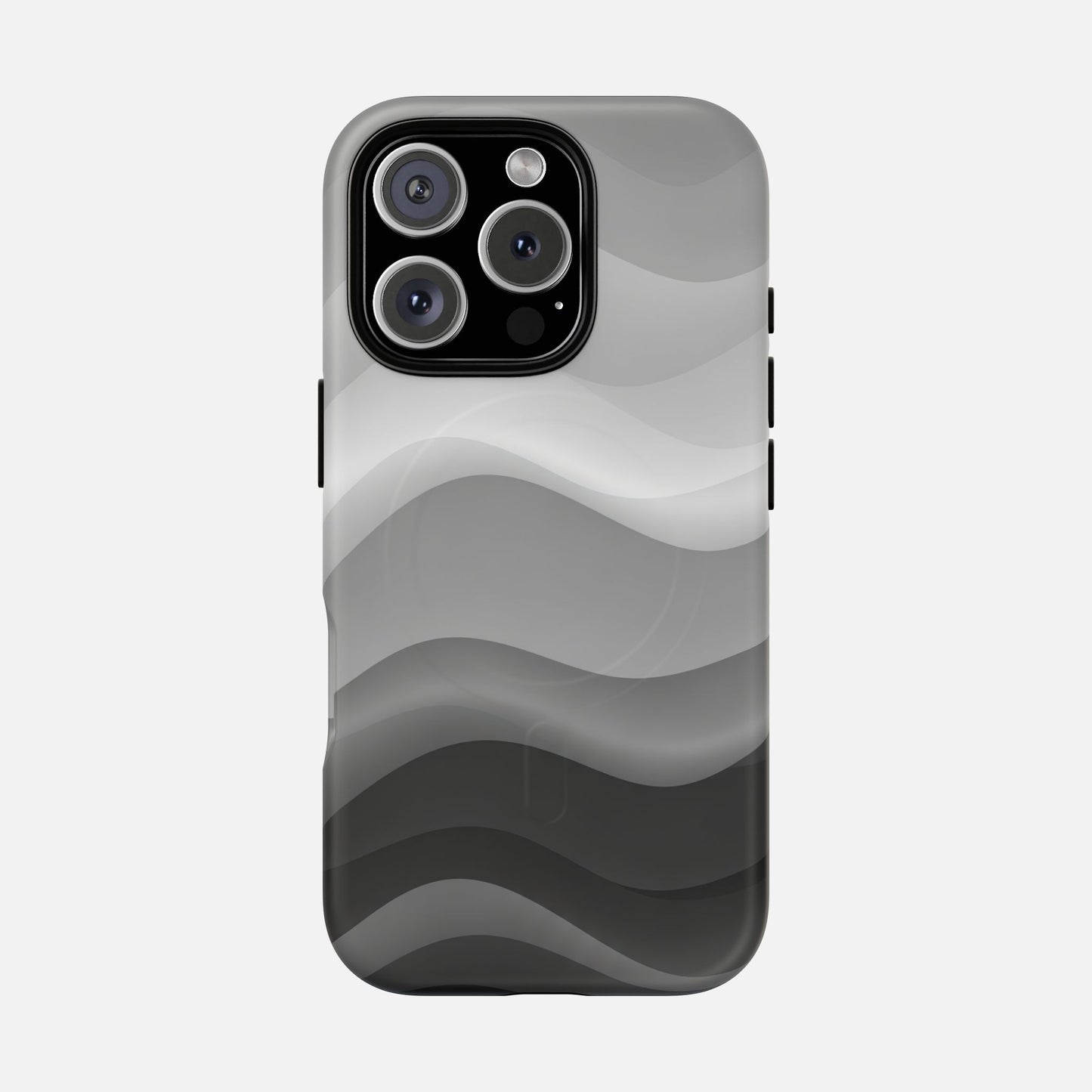 Monochrome Wave iPhone Case — Tough Magnetic | MagSafe Compatible