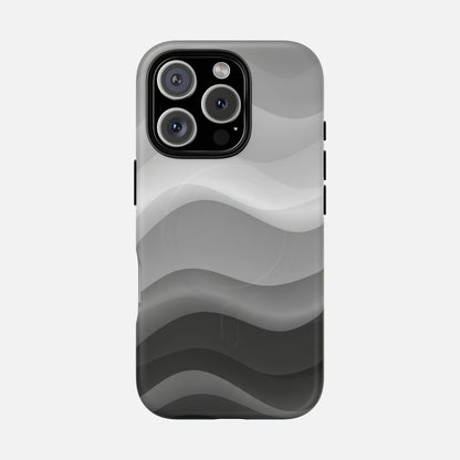 Monochrome Wave iPhone Case — Tough Magnetic | MagSafe Compatible