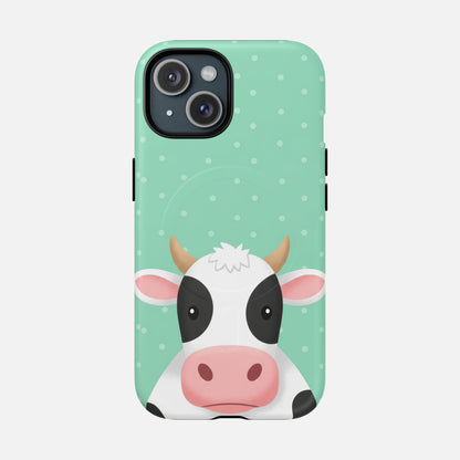 Cow Cartoon iPhone Case — Tough Magnetic | MagSafe Compatible