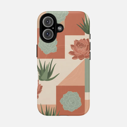 Succulent Pattern Tough Magnetic Phone Case iPhone 16 Matte Phone Case