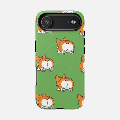 Corgi Bum Magnetic Tough Case — Cute Cartoon Dog Phone Cover iPhone 17 Air Matte Phone Case