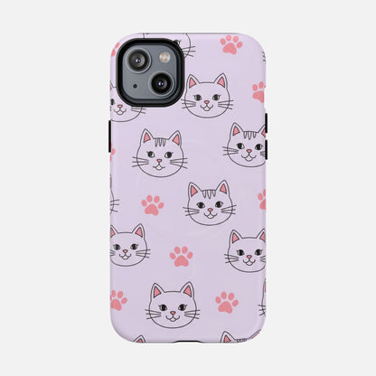 Cute Pink Cat Paw iPhone Case — Tough Magnetic | MagSafe Compatible