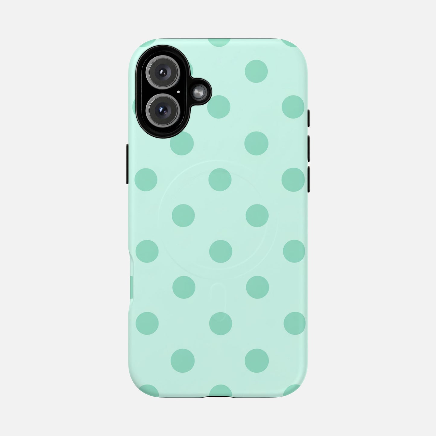 Mint Polka Dot iPhone Case — Tough Magnetic | MagSafe Compatible