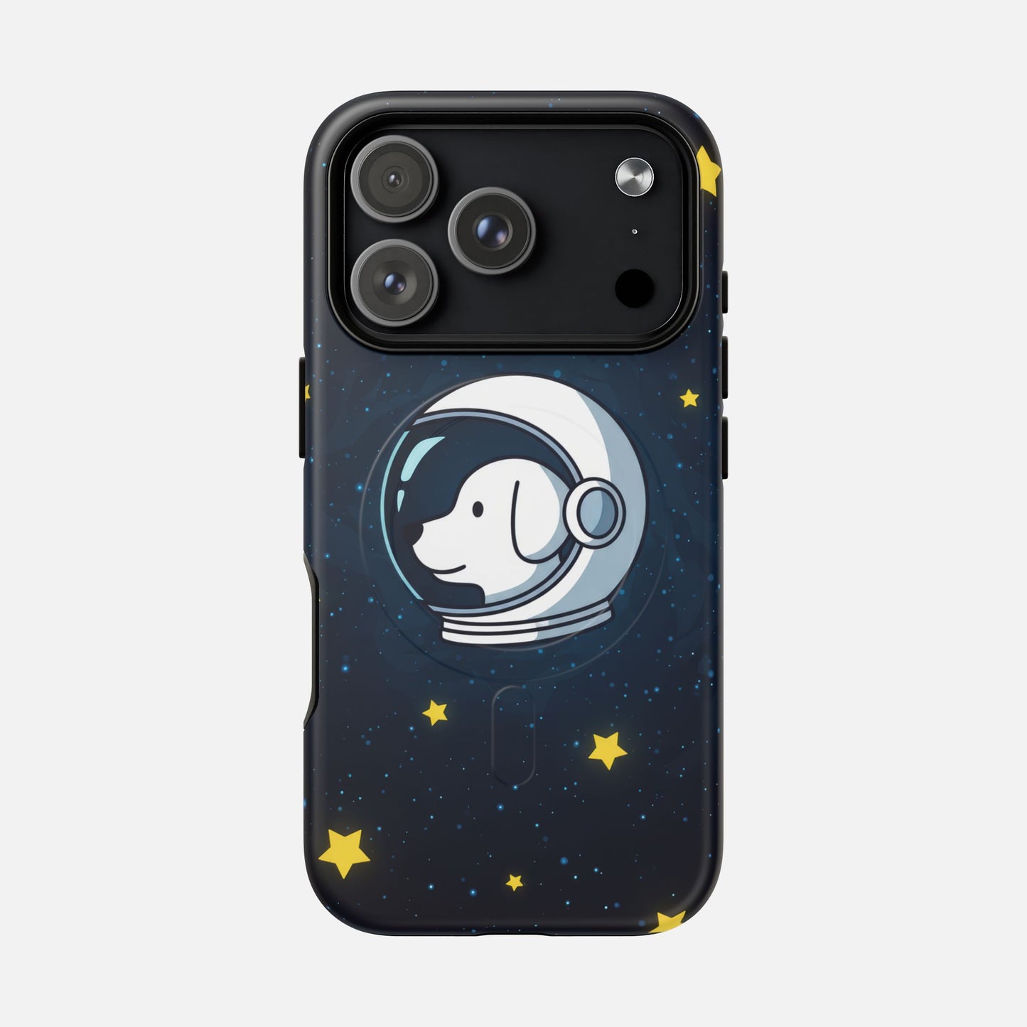 Astronaut Dog Magnetic Phone Case — Cute Space Puppy iPhone Cover with Stars iPhone 17 Pro Matte Phone Case