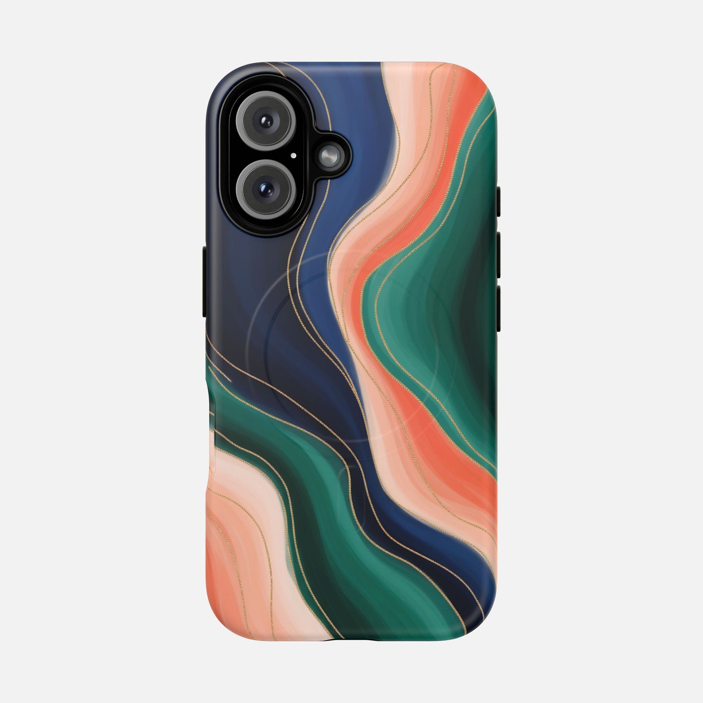 Magnetic Tough Case — Abstract Ocean Wave Design Phone Cover iPhone 16 Matte Phone Case
