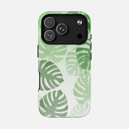 Green Monstera Leaf iPhone Case — Tough Magnetic | MagSafe Compatible