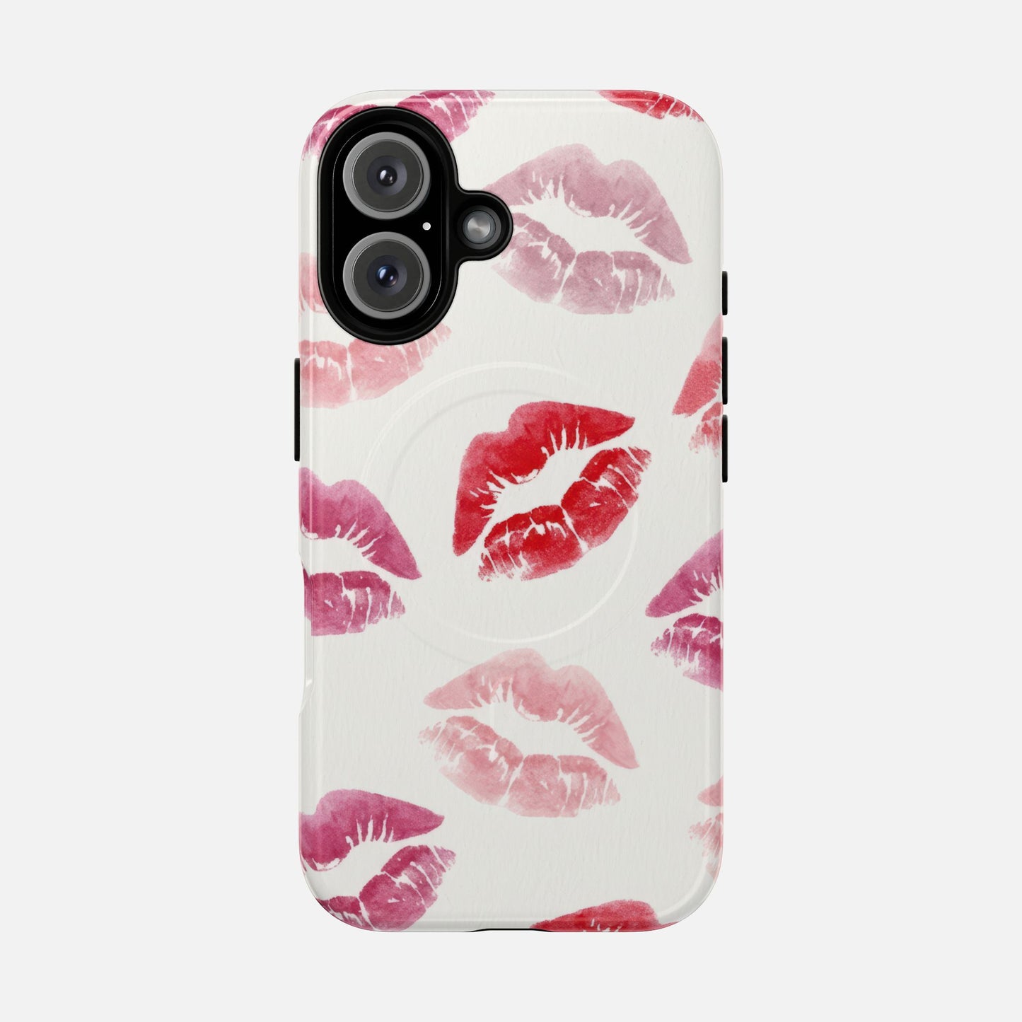 Pink Kiss Print iPhone Case — Tough Magnetic | MagSafe Compatible