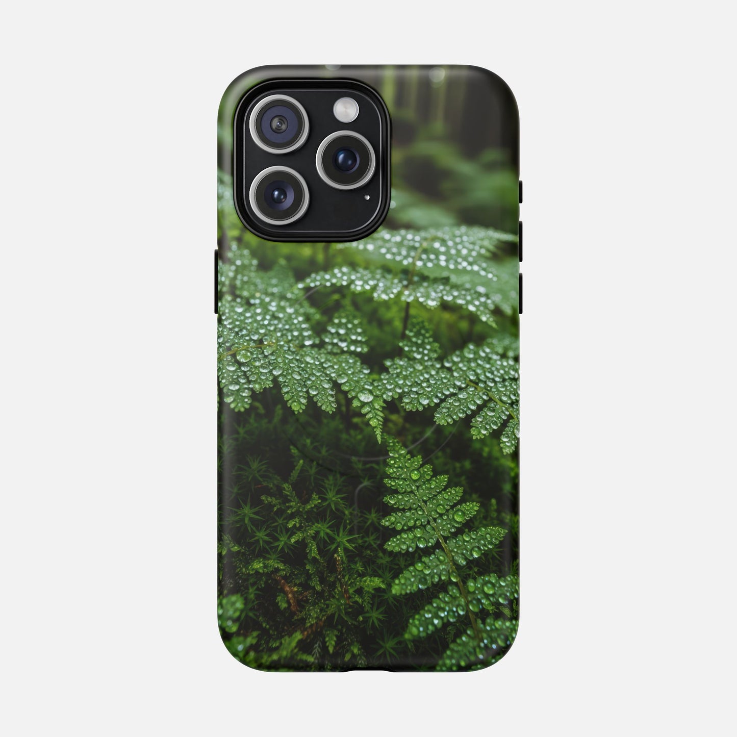 Fern Dew Tough Magnetic Phone Case — Nature Photography Protective Cover iPhone 15 Pro Max Matte Phone Case
