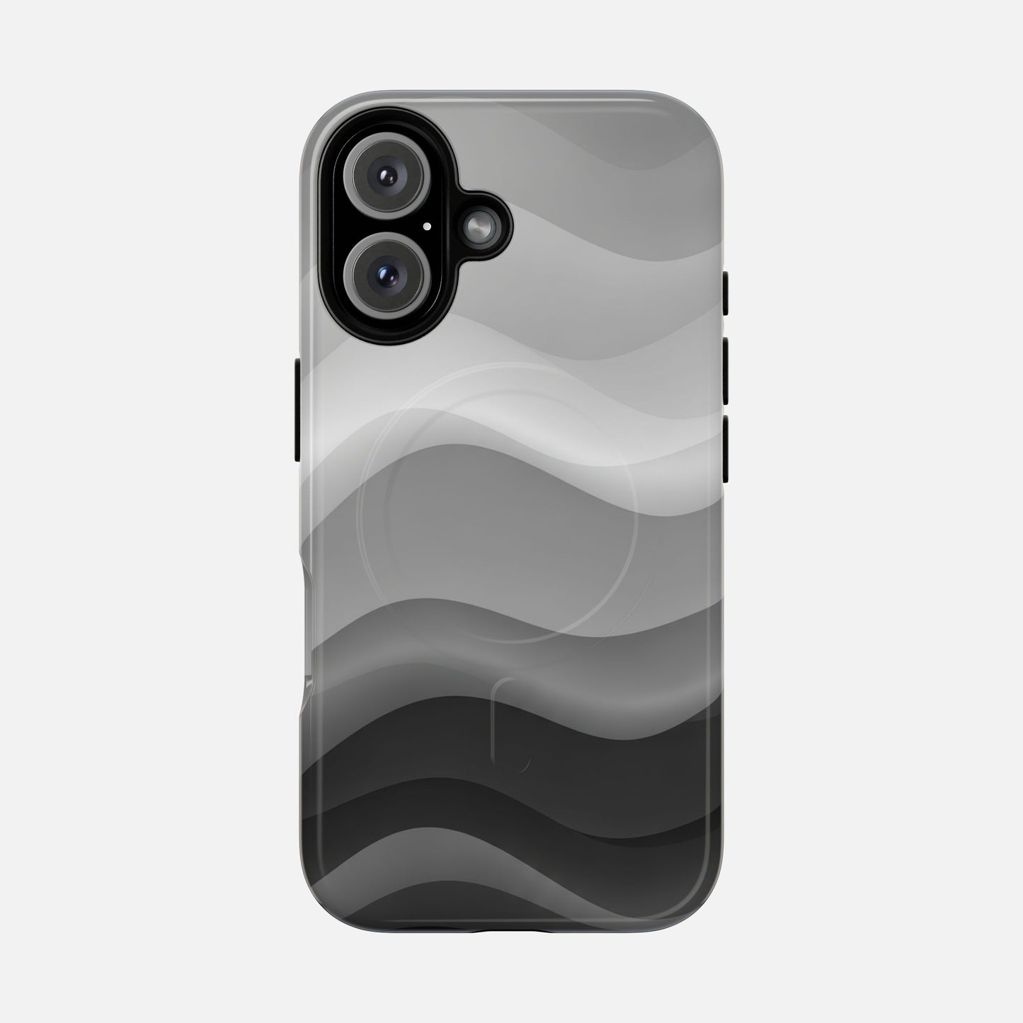 Monochrome Wave iPhone Case — Tough Magnetic | MagSafe Compatible