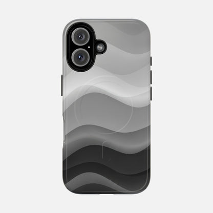 Monochrome Wave iPhone Case — Tough Magnetic | MagSafe Compatible