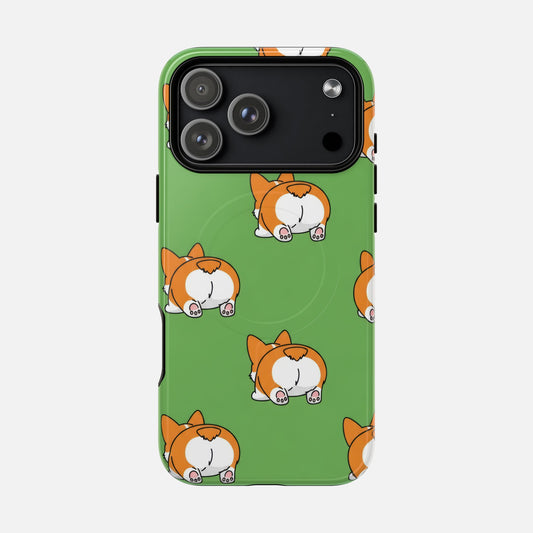 Corgi Bum Magnetic Tough Case — Cute Cartoon Dog Phone Cover iPhone 17 Pro Max Glossy Phone Case