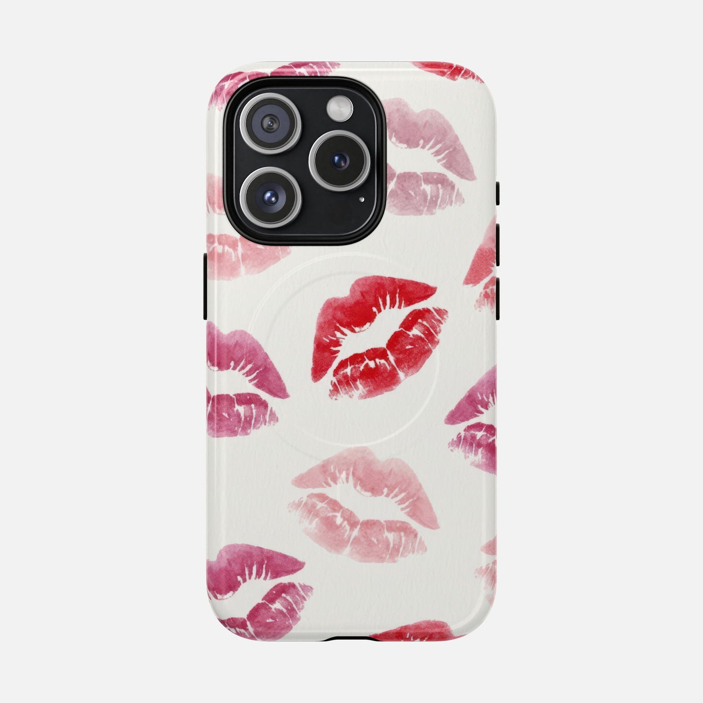 Pink Kiss Print iPhone Case — Tough Magnetic | MagSafe Compatible
