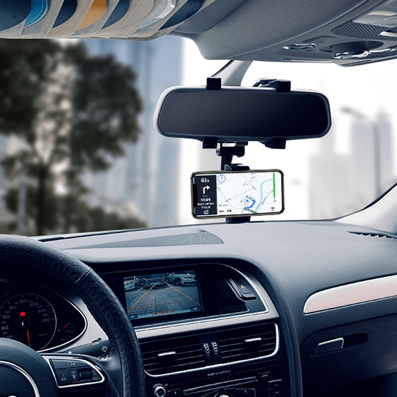 Waterproof 360° Rotating Car Phone Holder - Rear View Mirror Mount - Zaidni Store