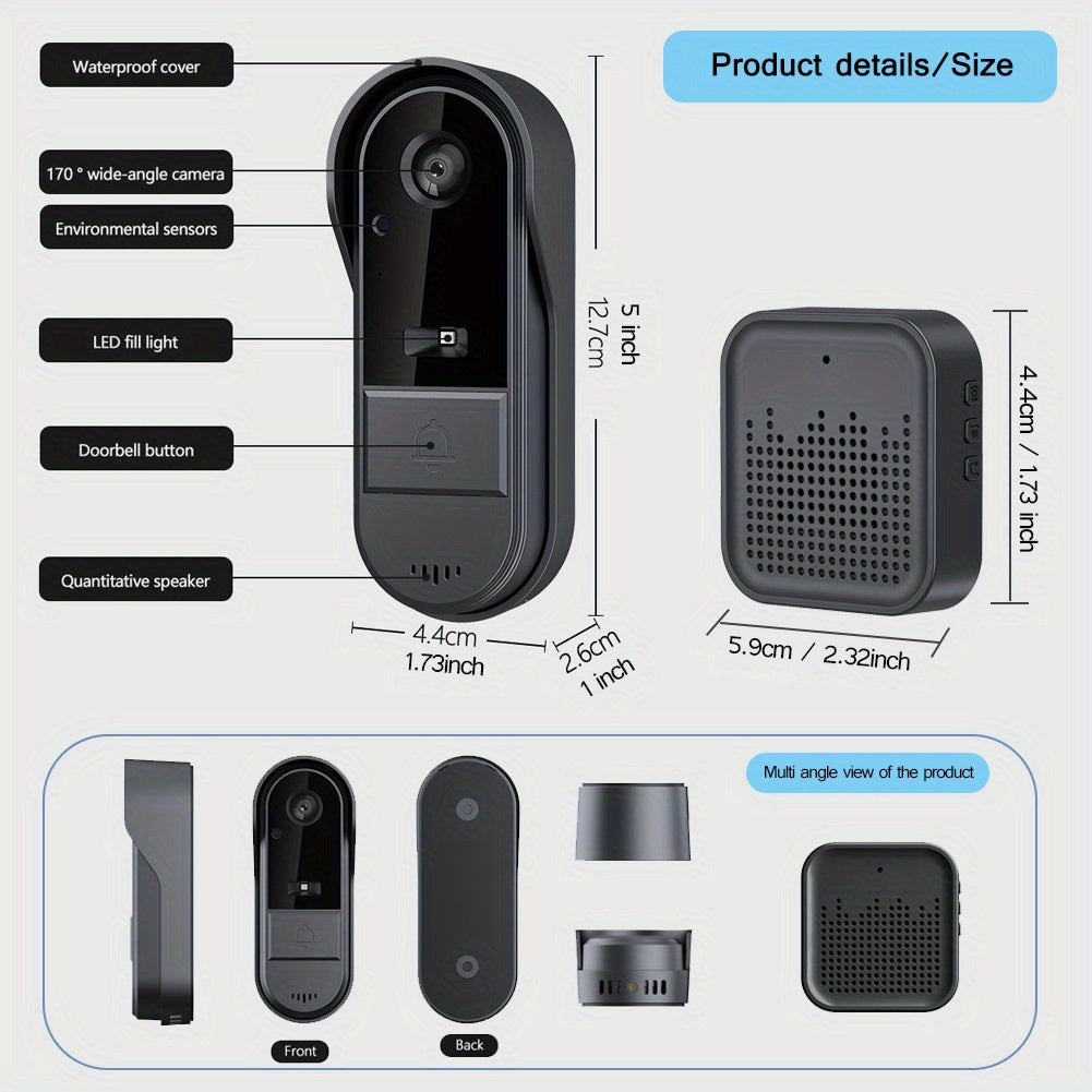 Smart WiFi Doorbell Camera - Night Vision, 2-Way Audio, Video & Voice Changer - Zaidni Store