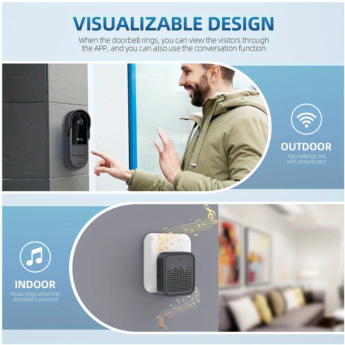 Smart WiFi Doorbell Camera - Night Vision, 2-Way Audio, Video & Voice Changer - Zaidni Store