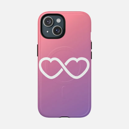 Infinity Heart With Pink Gradient iPhone Case — Tough Magnetic | MagSafe Compatible