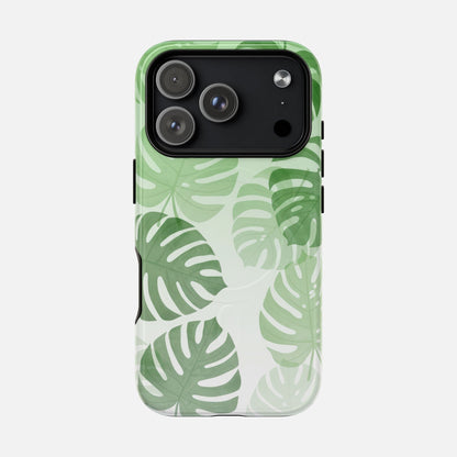 Green Monstera Leaf iPhone Case — Tough Magnetic | MagSafe Compatible