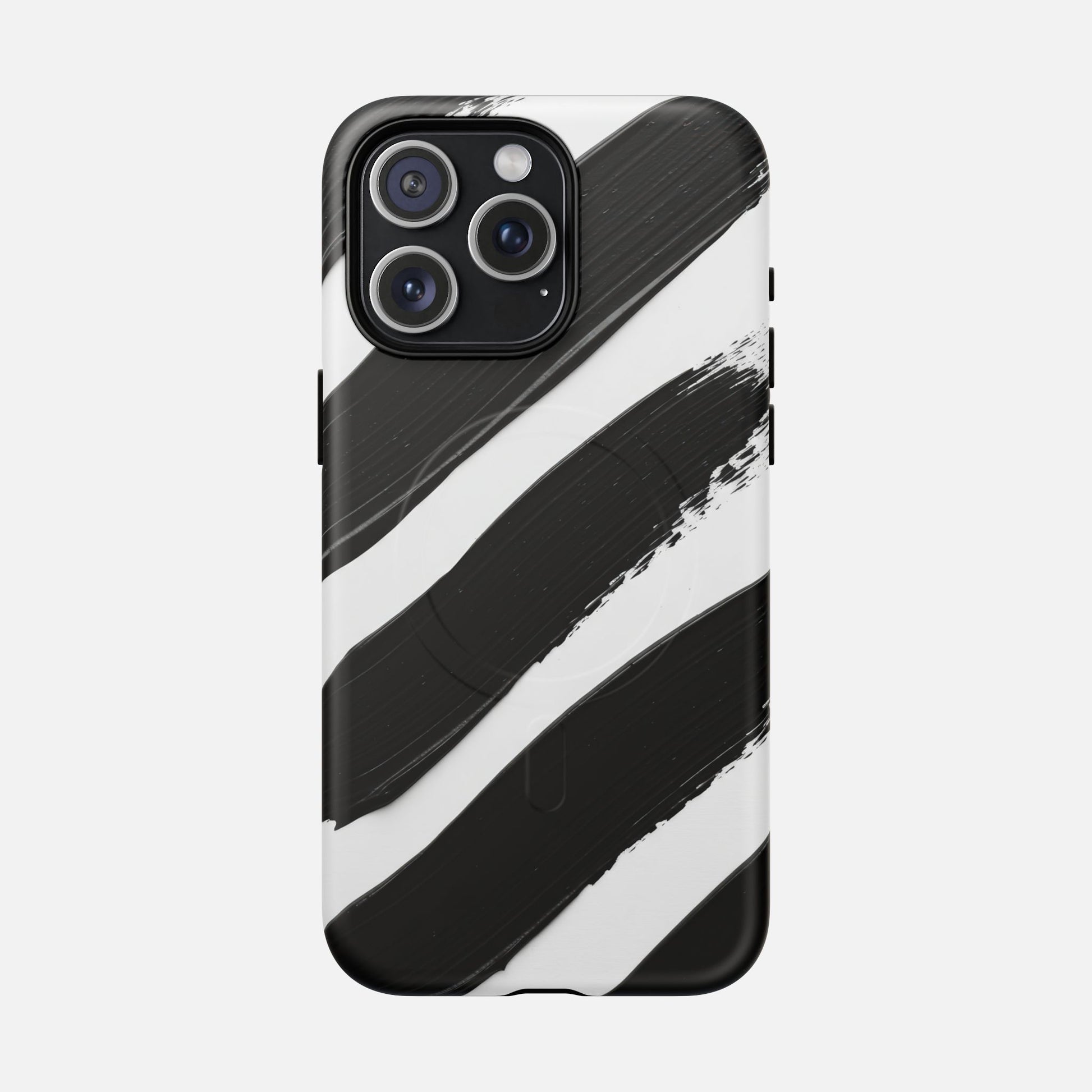 Abstract Black Brushstroke Magnetic Phone Case iPhone 15 Pro Max Matte Phone Case
