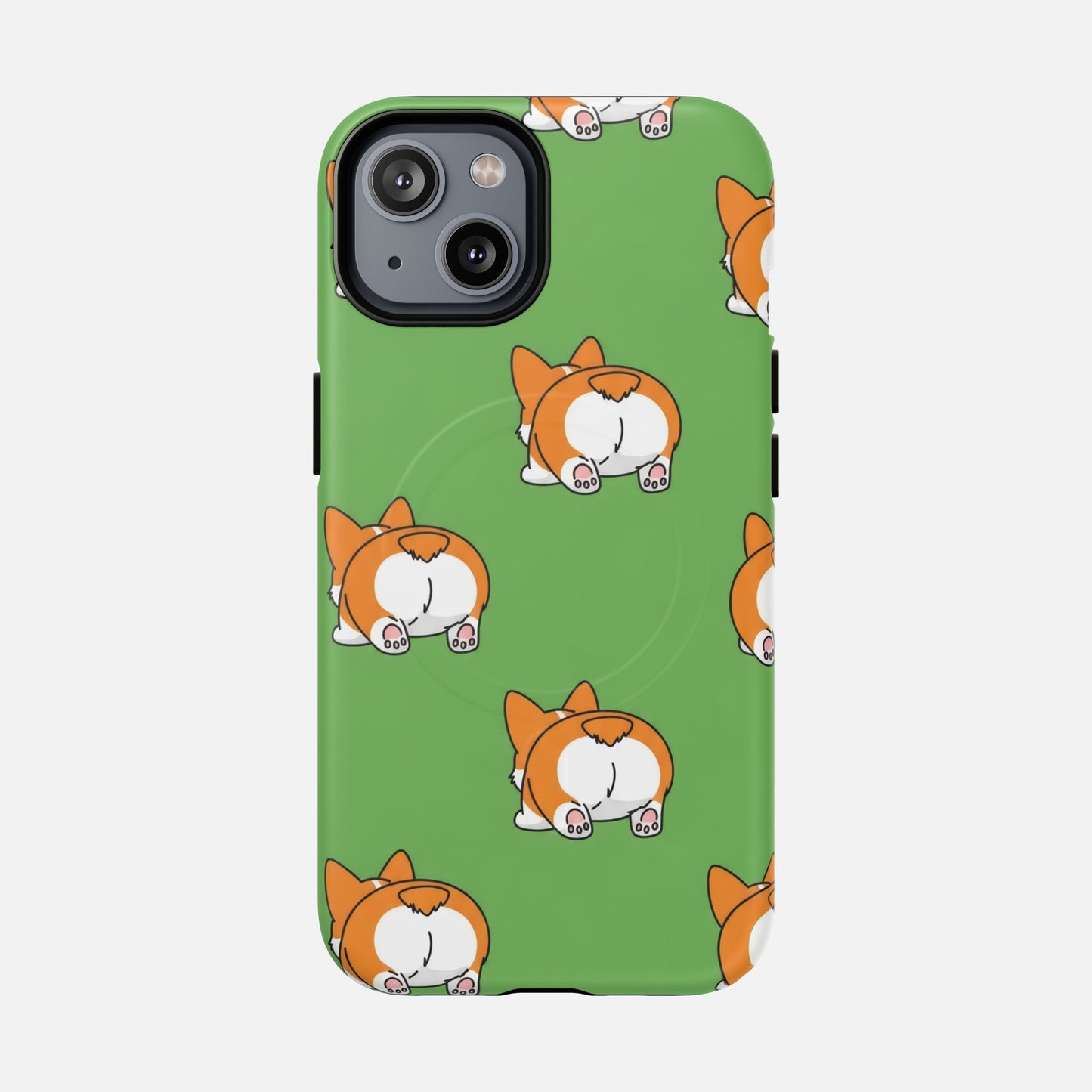 Corgi Bum Magnetic Tough Case — Cute Cartoon Dog Phone Cover iPhone 14 Matte Phone Case
