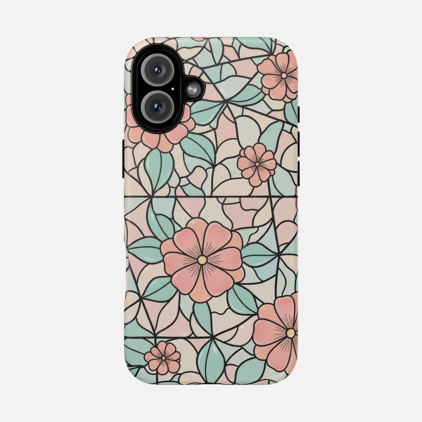 Pastel Floral Mosaic iPhone Case — Tough Magnetic | MagSafe Compatible