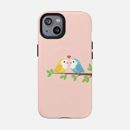 Cute Love Birds iPhone Case — Tough Magnetic | MagSafe Compatible