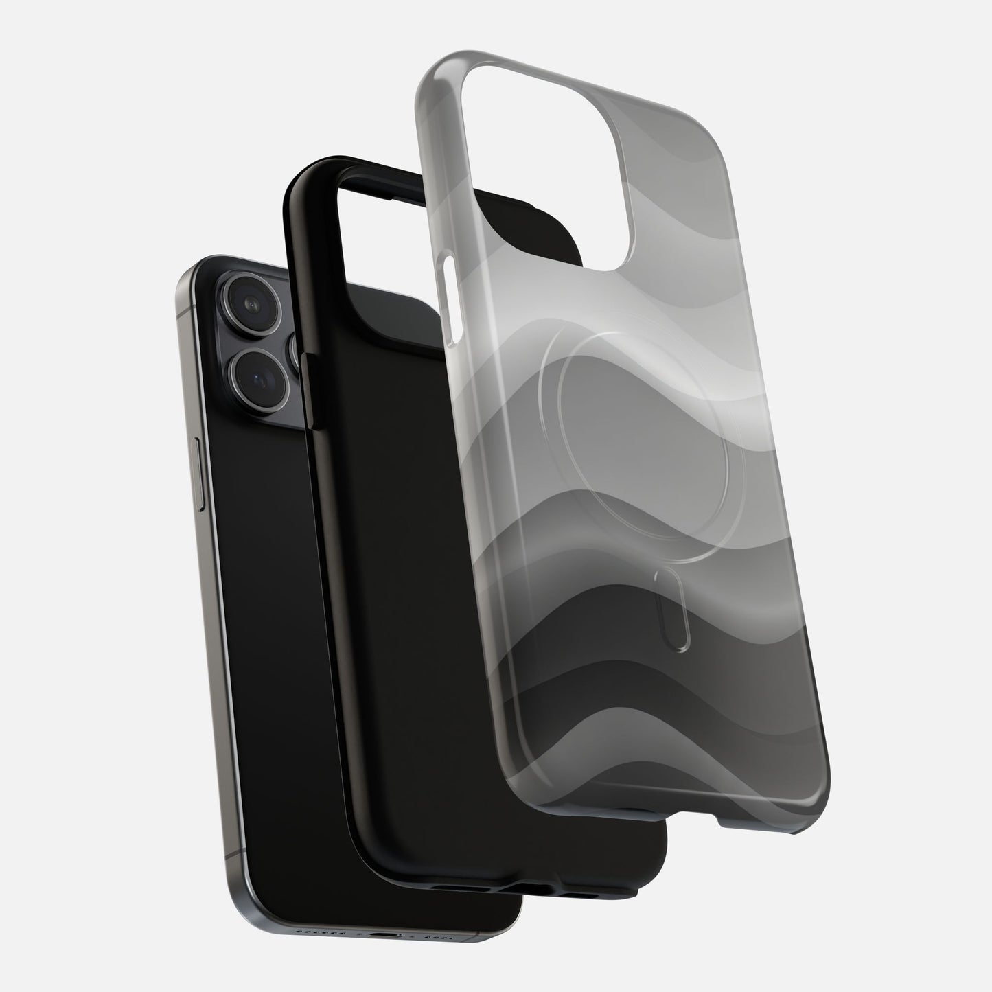 Monochrome Wave iPhone Case — Tough Magnetic | MagSafe Compatible