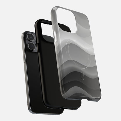 Monochrome Wave iPhone Case — Tough Magnetic | MagSafe Compatible