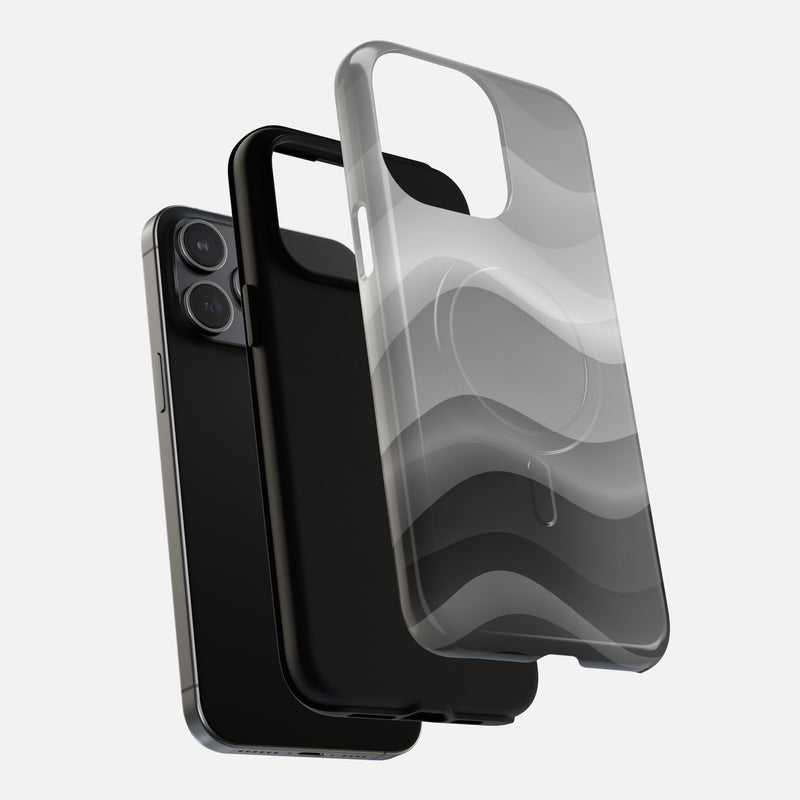 Monochrome Wave iPhone Case — Tough Magnetic | MagSafe Compatible