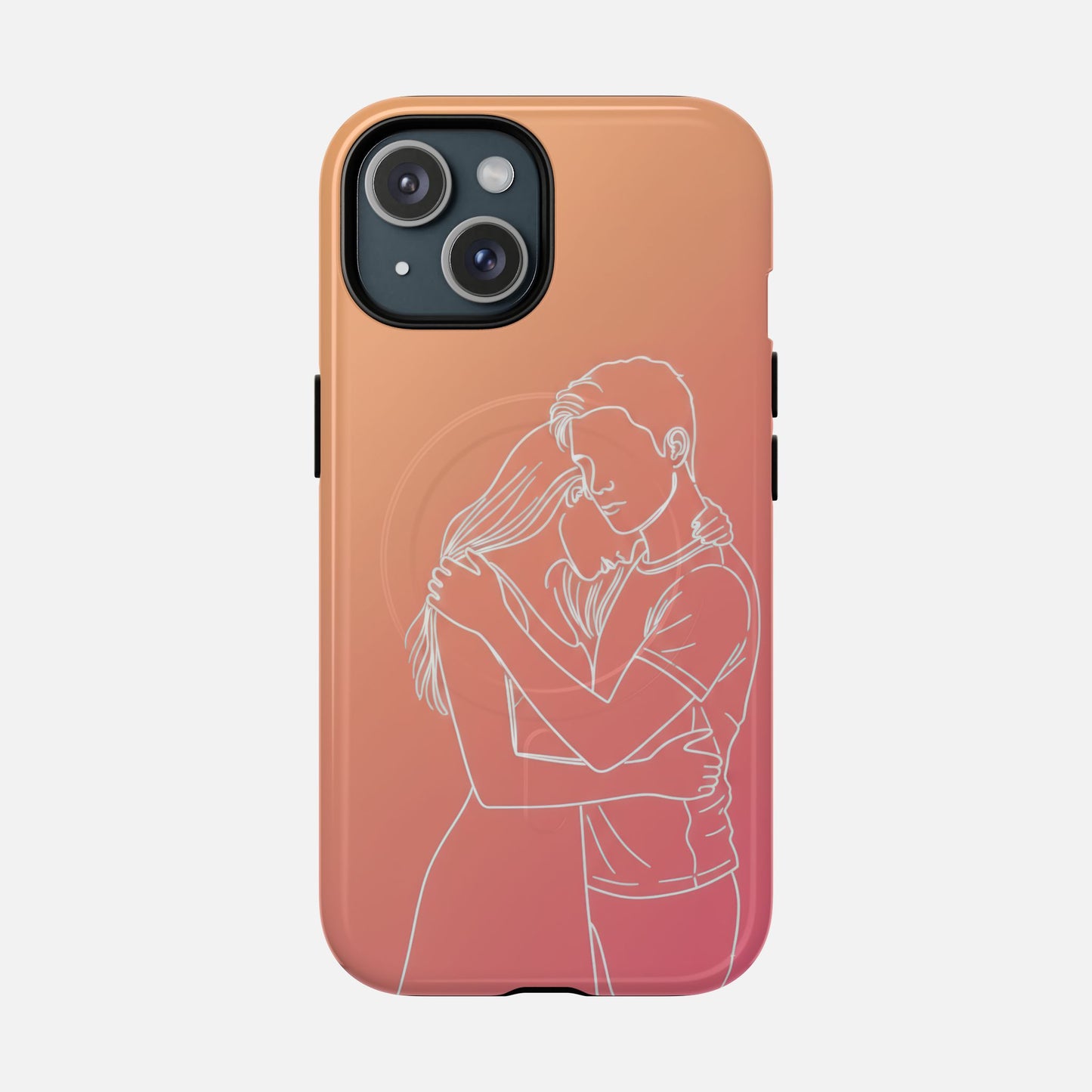 Romantic Outline Couple iPhone Case — Tough Magnetic | MagSafe Compatible