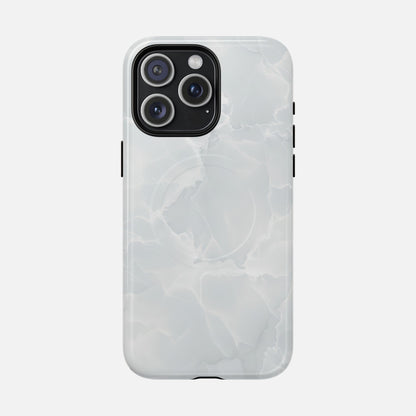 Marble White iPhone Case — Tough Magnetic | MagSafe Compatible