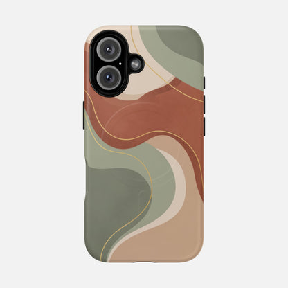 Abstract Earth Tone iPhone Case — Tough Magnetic | MagSafe Compatible