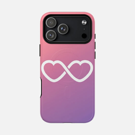 Infinity Heart Magnetic Tough Case — Pink Gradient Phone Case with Heart Infinity Design